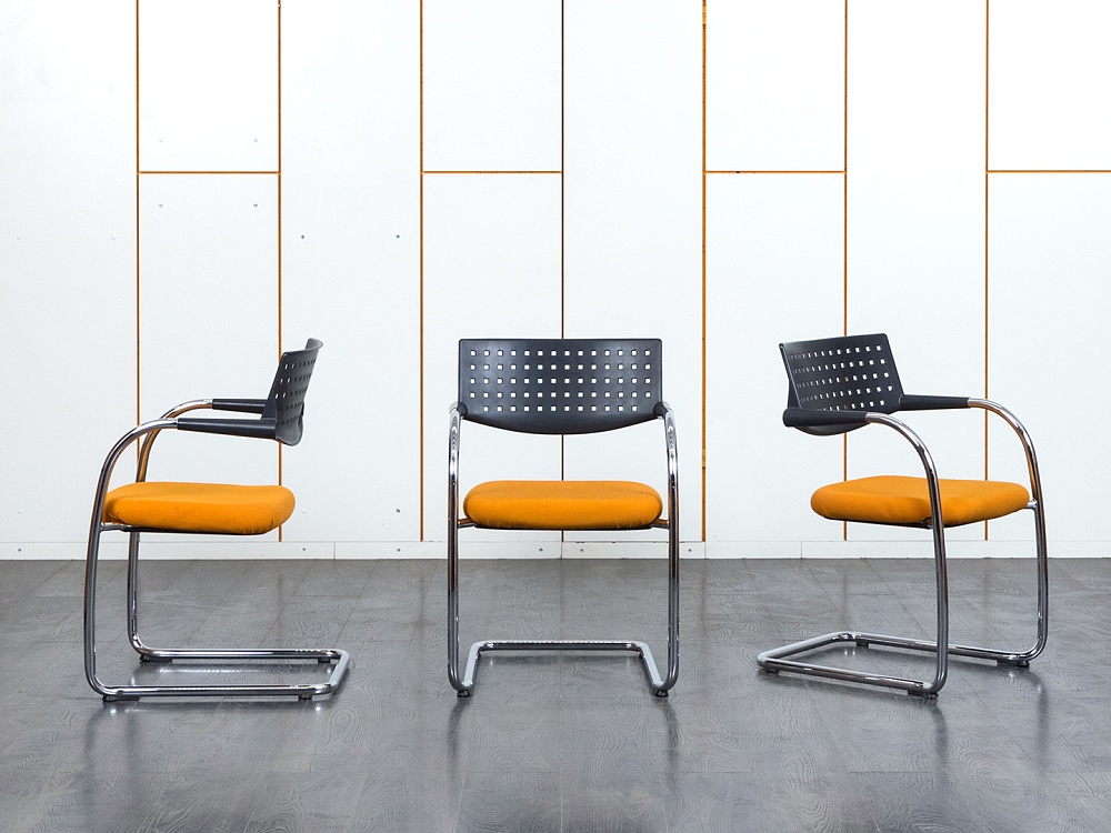 Конференц кресло для переговорной  Оранжевый Ткань VITRA   (УДТО-07120)