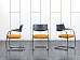 Конференц кресло для переговорной  Оранжевый Ткань VITRA   (УДТО-07120)