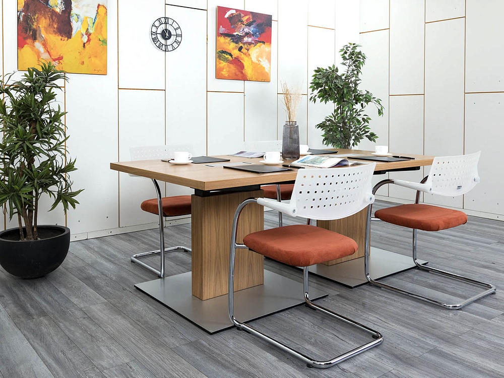 Офисный стол для переговоров  2 000х1 000х740 Шпон Зебрано   (СГПЗ-16104)