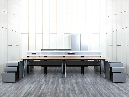 Комплект офисной мебели Herman Miller 3 200х1 800х1 000 ЛДСП Орех   (КОМХ-17082)