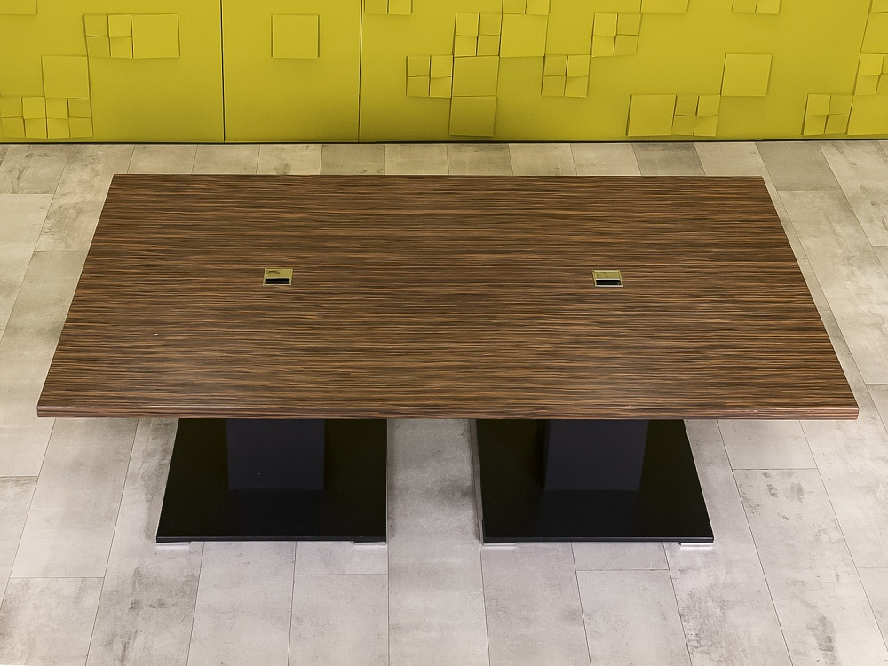Офисный стол для переговоров Ego 2200x1200x750 Шпон Зебрано Италия_СГПЗ-271123