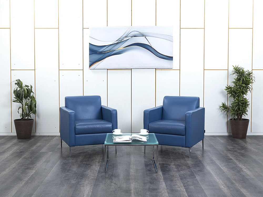 Мягкое кресло Herman Miller Кожа Синий   (Комплект из 2-х мягких кресел КНКНК-13112)