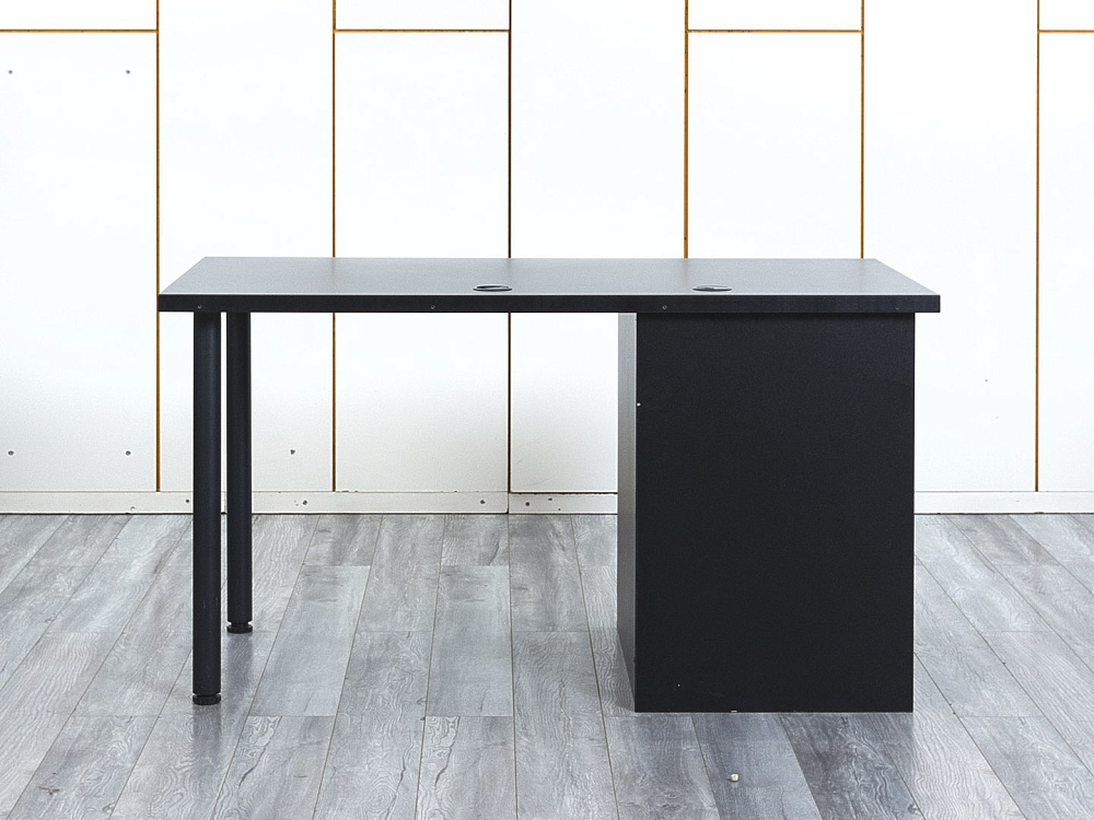 Комплект офисной мебели стол с тумбой IKEA 1 400х800х760 ЛДСП Черный   (СППЧКл-04064)