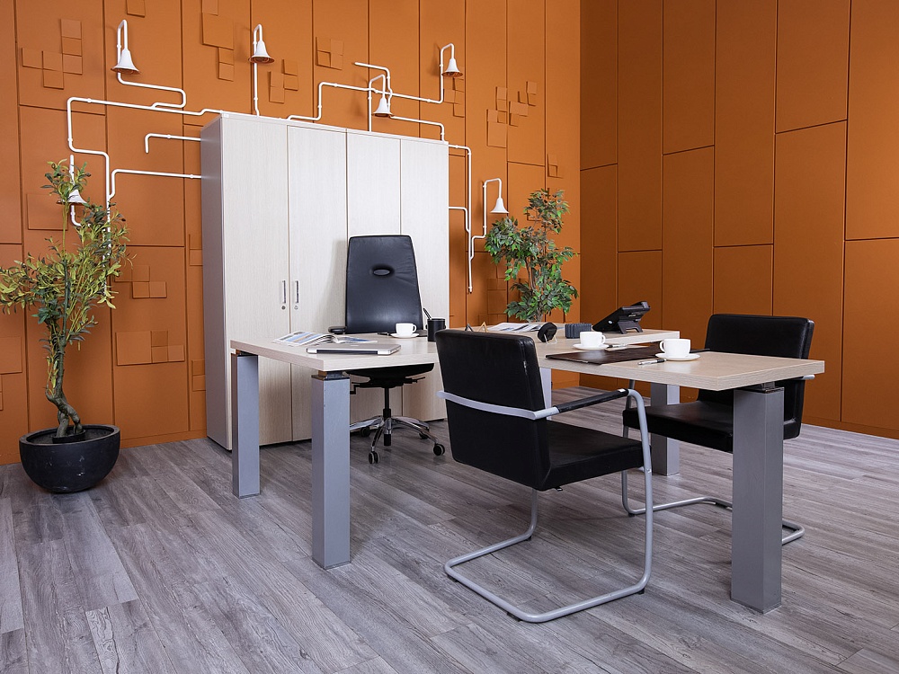 Кабинет руководителя Sinetica 2 000х2 000х730 ЛДСП Зебрано TAO  (КРЗ-09104)