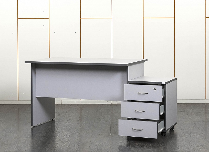 Комплект офисной мебели стол с тумбой  1 200х700х750 ЛДСП Серый   (СППСК3-16061)