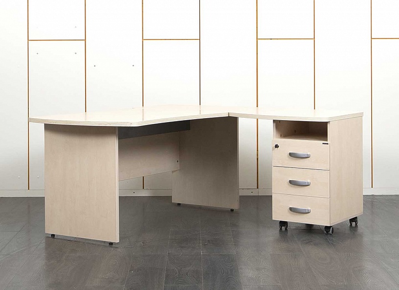 Комплект офисной мебели стол с тумбой Берлин 1 600х1 600х730 ЛДСП Бук   (СПЭВКп-24031)