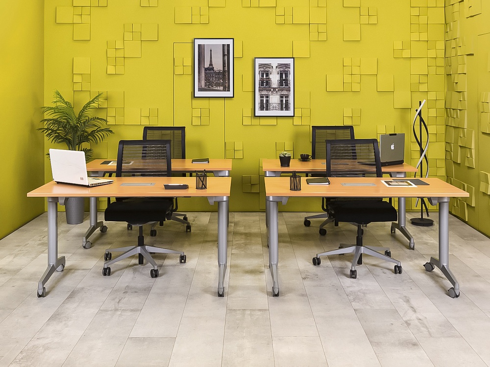Офисный стол прямой Steelcase ЛДСП Ольха Франция  СППЛ-04026