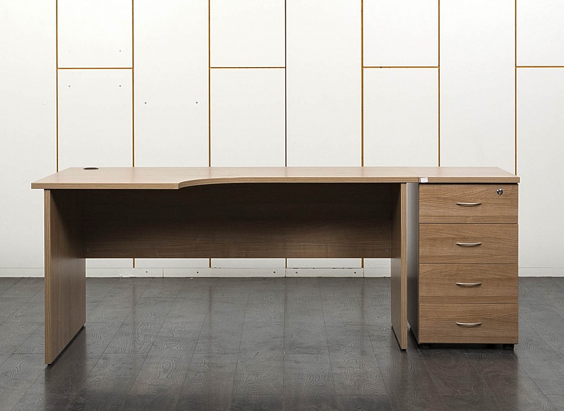 Комплект офисной мебели стол с тумбой  1 600х900х750 ЛДСП Зебрано   (СПУЗКл-10061)