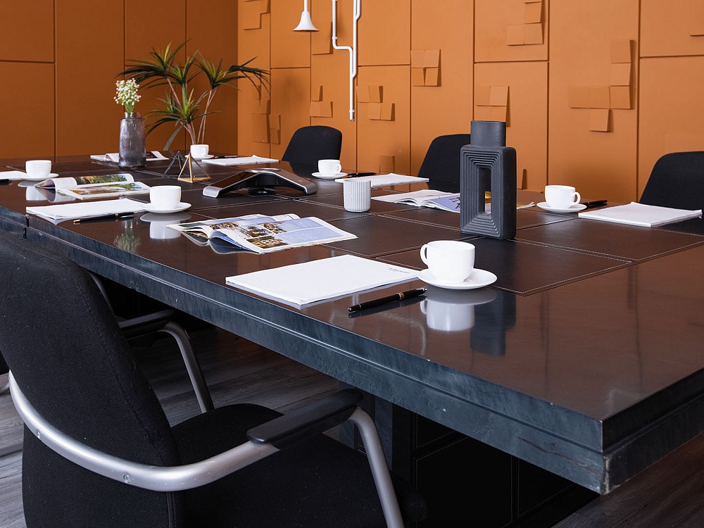 Офисный стол для переговоров  3 400х1 490х750 ЛДСП Зеленый   (СГПЗ-18073)