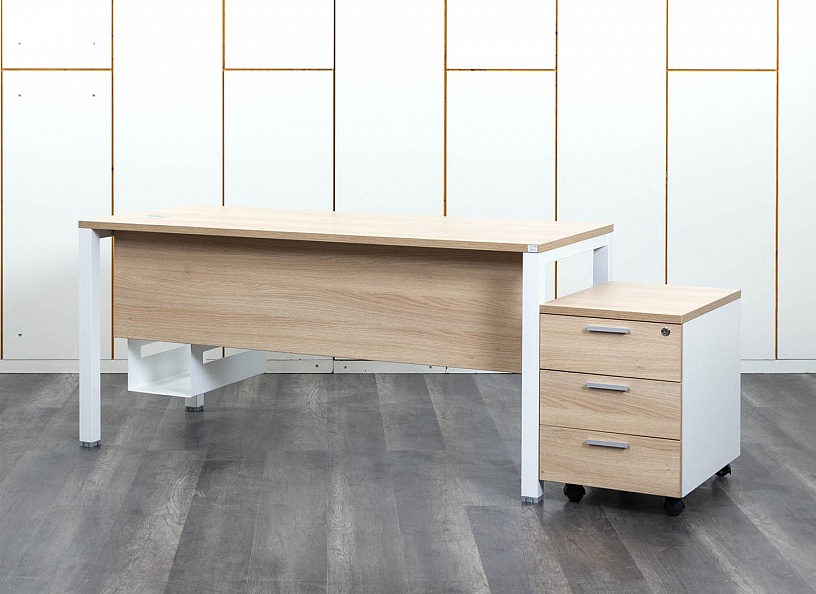 Комплект офисной мебели стол с тумбой  1 600х700х750 ЛДСП Бук   (СППВ1к-17023)