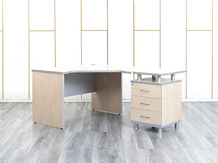 Комплект офисной мебели стол с тумбой  1 660х1 200х730 ЛДСП Клен   (СПУВКп-25044)