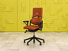 Офисное кресло руководителя на колесах  Steelcase Please 1 Кожа Оранжевый Германия  КРКК1-09105