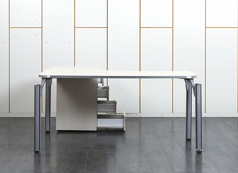 Комплект офисной мебели стол с тумбой  1 600х1 430х750 ЛДСП Зебрано   (СПУЗК1п-09111)