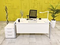 Комплект офисной мебели стол с тумбой  Steelcase ЛДСП Белый Франция  СППБТ2-04026