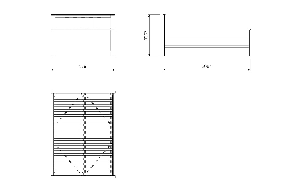 САГА кровать двойная 140х200 белая