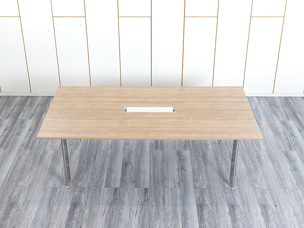 Офисный стол для переговоров  2 200х1 100х730 Шпон Зебрано   (СГПЗ-15044)