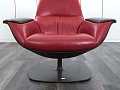 Мягкое кресло SteelCase Кожа Красный Massaud Lounge Chair  (КНКК-14045)