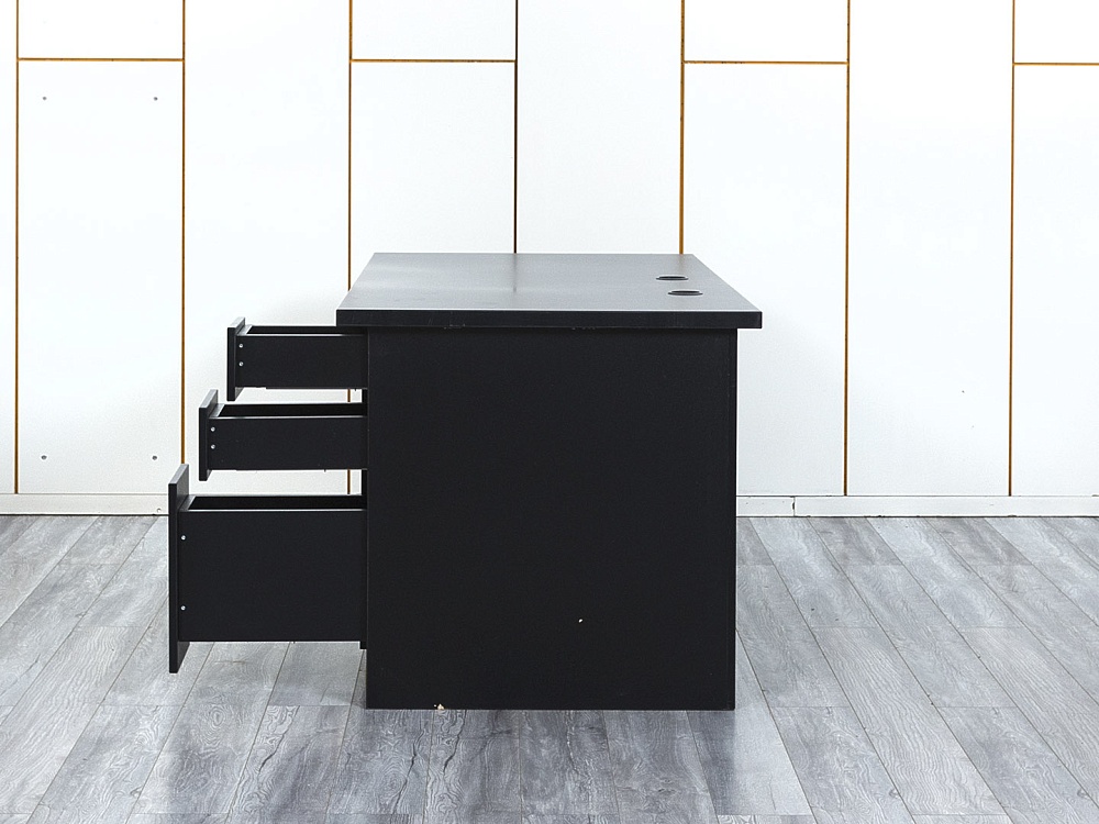 Комплект офисной мебели стол с тумбой IKEA 1 600х800х760 ЛДСП Черный   (СППЧКп-05064)