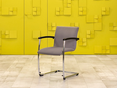 Конференц кресло для переговорной на полозьях BENE Ткань Серый Австрия_КДТС-05092