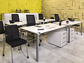 Комплект офисной мебели стол с тумбой  Steelcase ЛДСП Белый Франция  СППБТ-04026