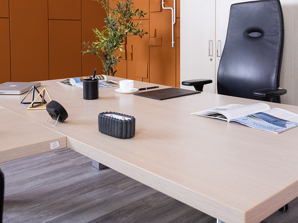 Кабинет руководителя Sinetica 2 000х2 000х730 ЛДСП Зебрано TAO  (КРЗ-09104)