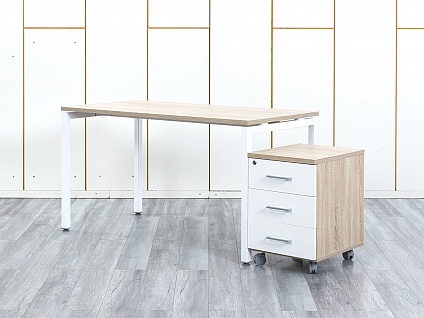 Комплект офисной мебели стол с тумбой  1 400х700х760 ЛДСП Зебрано   (СППЗ1к-08044)