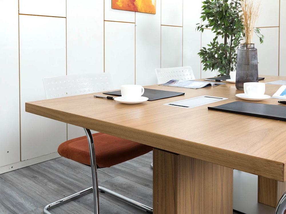 Офисный стол для переговоров  2 000х1 000х740 Шпон Зебрано   (СГПЗ-16104)