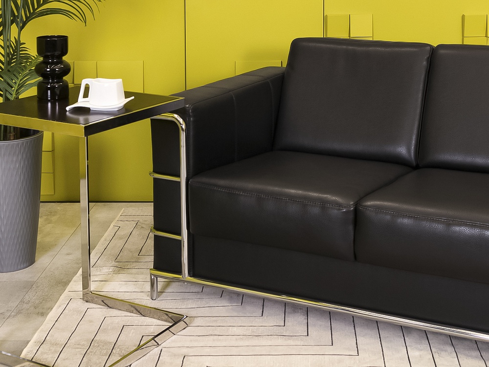 Офисный диван Кенигсберг Кожзам Чёрный Россия  ДНКЧ-13115