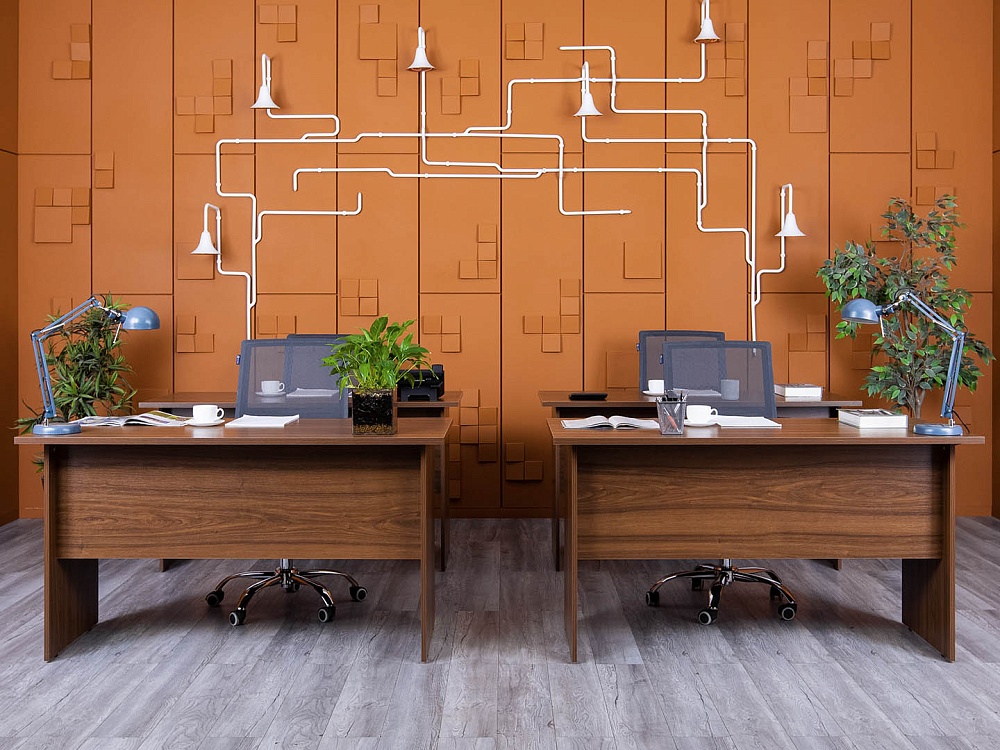 Офисный стол прямой  1 380х680х750 ЛДСП Орех   (СППХ-04074(нов))