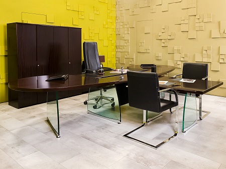 Кабинет руководителя Flute ORA Шпон Орех Италия_КРХ-040423