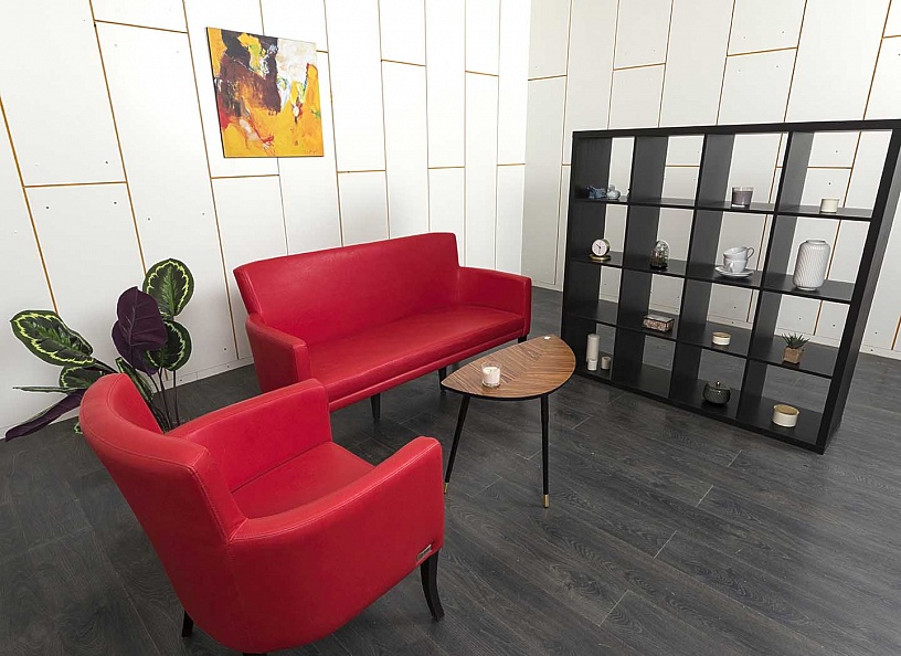 Офисный диван Solenne Экокожа Красный   (ДНКК-23031)
