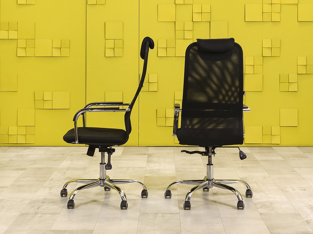 Офисное кресло руководителя на колесах Ткань Чёрный  КРТЧ4-26036