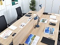 Комплект офисной мебели стол с тумбой  2 800х1 640х750 ЛДСП Бук   (КОМВ-13033)
