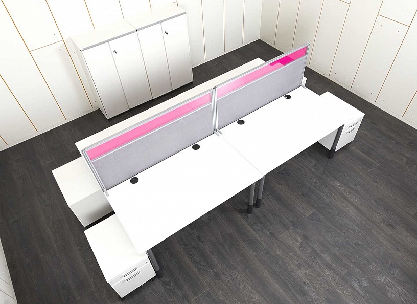 Комплект офисной мебели стол с тумбой Kinnarps 2 800х1 670х750 ЛДСП Белый   (КОМБ-23071)