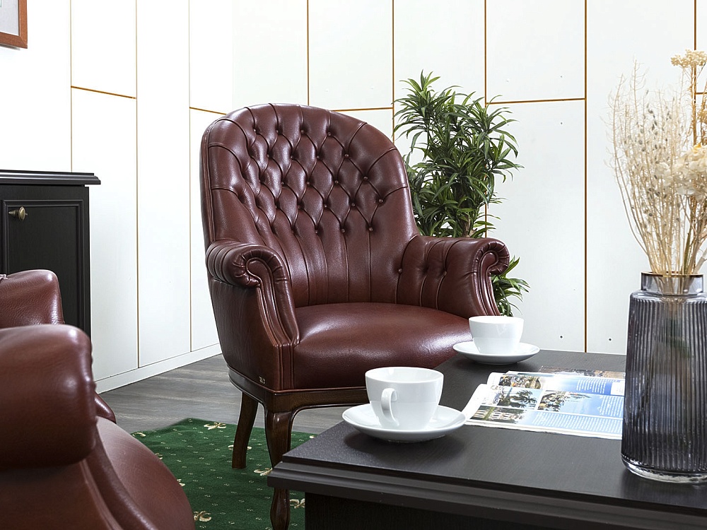 Комплект из 2-х мягких кресел Mascheroni Кожа Коричневый Executive base  (КНККк-01083)