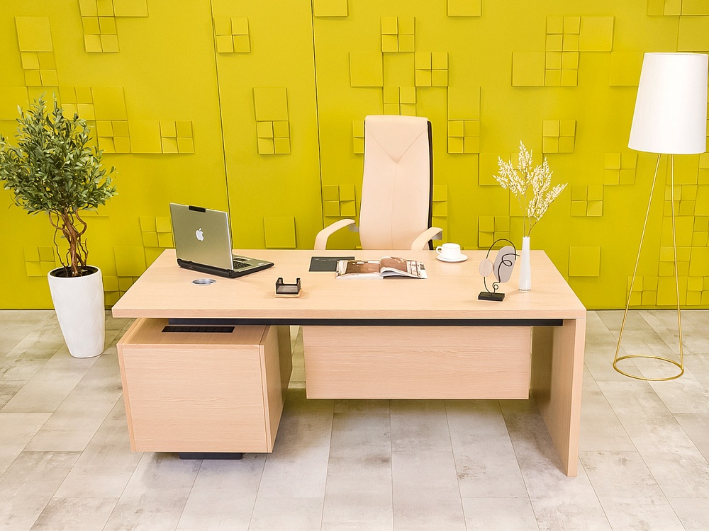 Стол для руководителя 1900x1000 ДСП Зебрано Италия_СРПЗ-280423