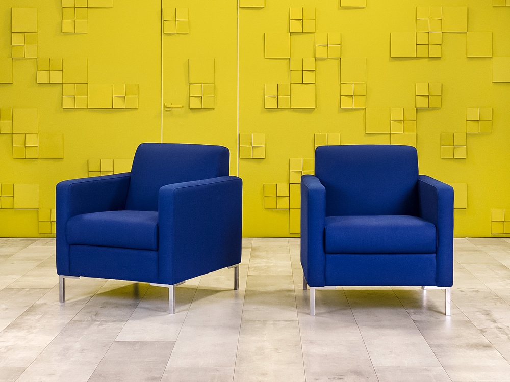 Комплект из 2-х мягких кресел Herman Miller 740x770 Ткань Синий США_КНТНК-160924