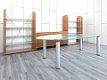 Офисный стол для переговоров  2 600х1 300х760 Стекло Прозрачный Ice  (СГОС-15014)