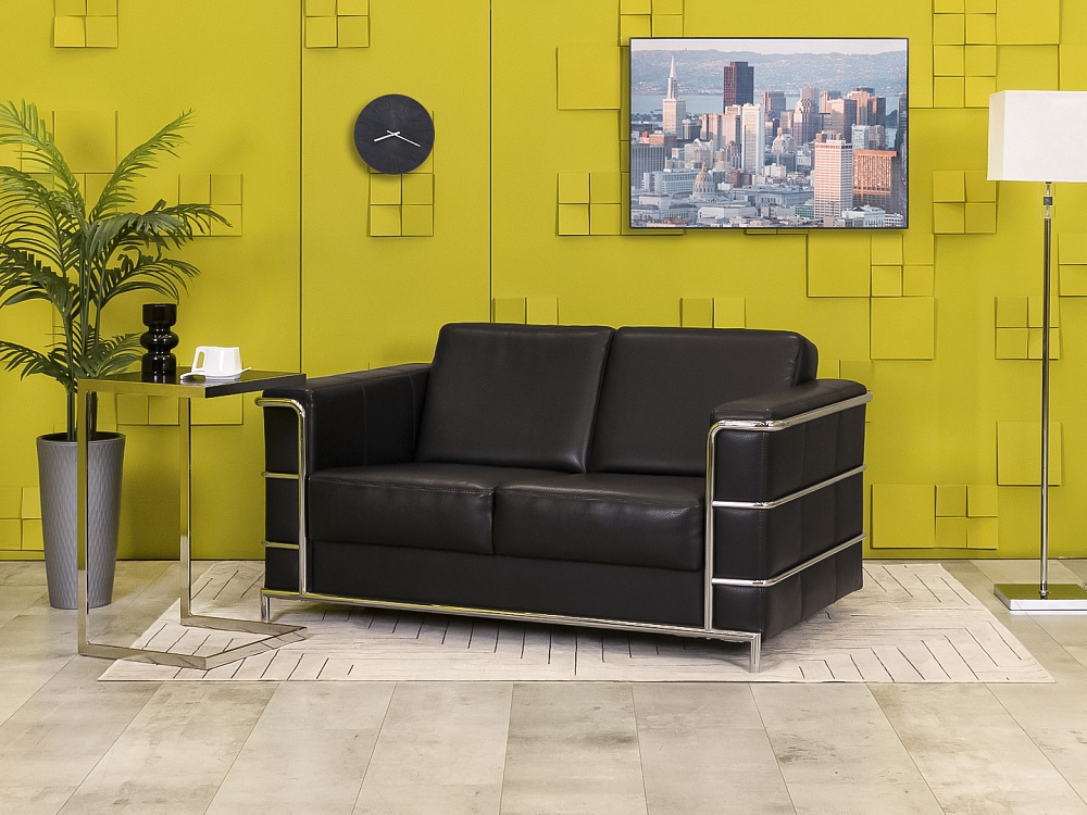 Офисный диван Кенигсберг Кожзам Чёрный Россия  ДНКЧ-13115