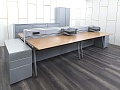 Комплект офисной мебели Herman Miller 3 200х1 800х1 000 ЛДСП Орех   (КОМХ1-16082)