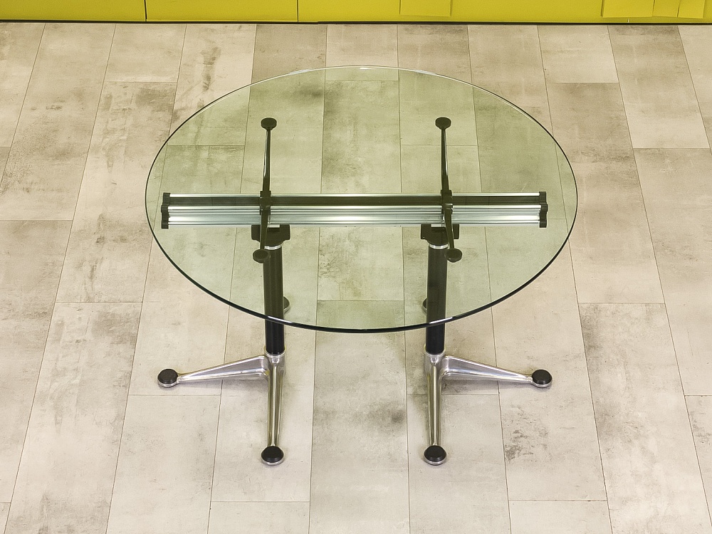 Офисный стол для переговоров Burdick Herman Miller 1200x1200x750 Стекло США_СГКС-030823