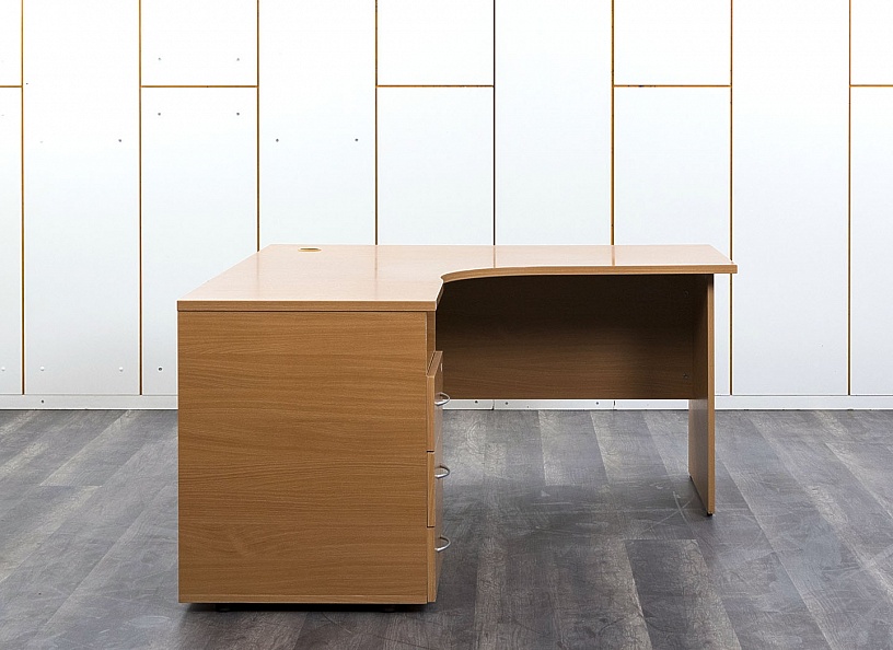 Комплект офисной мебели стол с тумбой  1 400х1 630х750 ЛДСП Ольха   (СПУЛКл-09062)