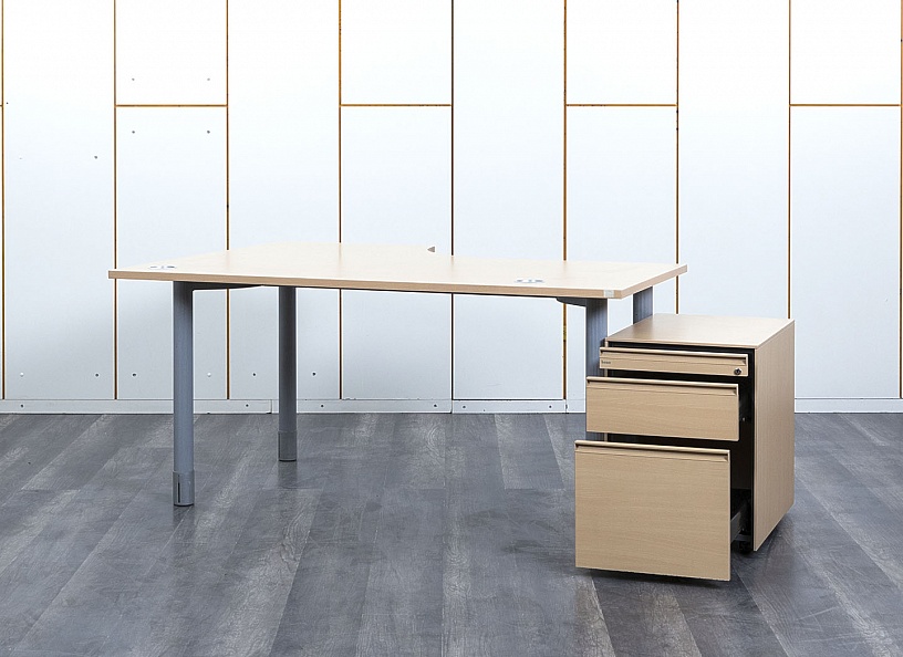 Комплект офисной мебели стол с тумбой Bene 1 600х1 200х750 ЛДСП Бук   (СПУВКп-13081)