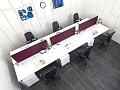 Комплект офисной мебели  4 800х1 640х750 ЛДСП Белый   (КОМБ1-02091)
