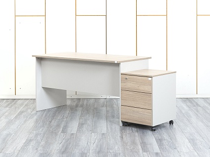 Комплект офисной мебели стол с тумбой  1 380х670х730 ЛДСП Зебрано   (СППЗК-19064уц)