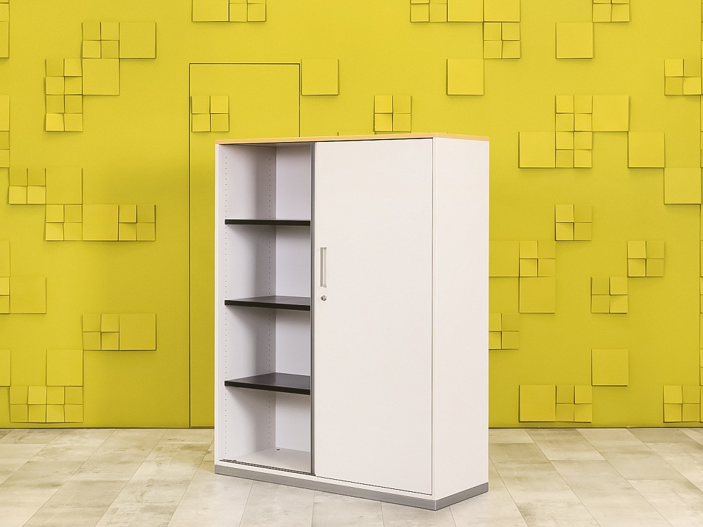 Шкаф для документов офисный Steelcase ЛДСП Белый Франция  ШД2ДБ1-04026
