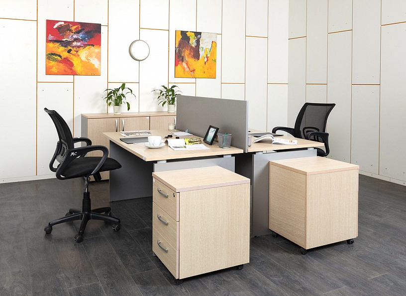 Комплект офисной мебели  1 400х800х750 ЛДСП Зебрано   (КОМЗ-08011)
