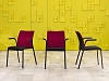 Конференц кресло для переговорной на ножках Steelcase Ткань Чёрный; Красный Франция_КНТЧ2-240923