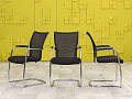 Конференц кресло для переговорной на полозьях Comforto HAWORTH Ткань Чёрный США_КДТЧ1-290124