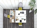 Комплект офисной мебели Sinetica 2 200х1 650х750 Шпон Белый   (КОМБ-15042)